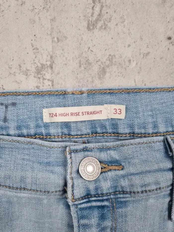 Jean Levi’s 724 High Rise Straight Bleu Clair – Taille 40 Femme - photo numéro 8