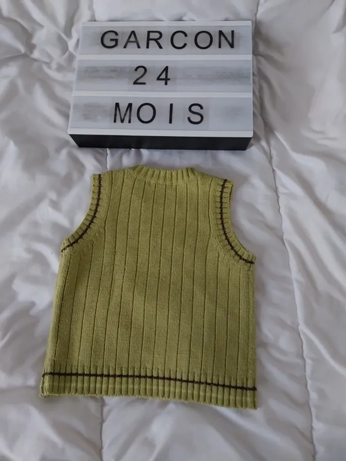 Pull sans manche garçon 24 mois Tissaia - photo numéro 2