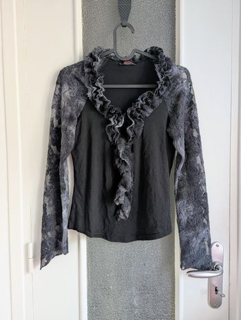 Haut manches longues noir et gris lovie paris taille s