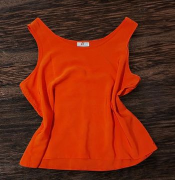 Blouse fluide orange – Taille L – Marque Time, 18 Leisure Inc