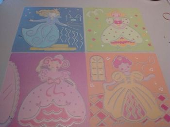Lot de 5 pochoirs Princesses