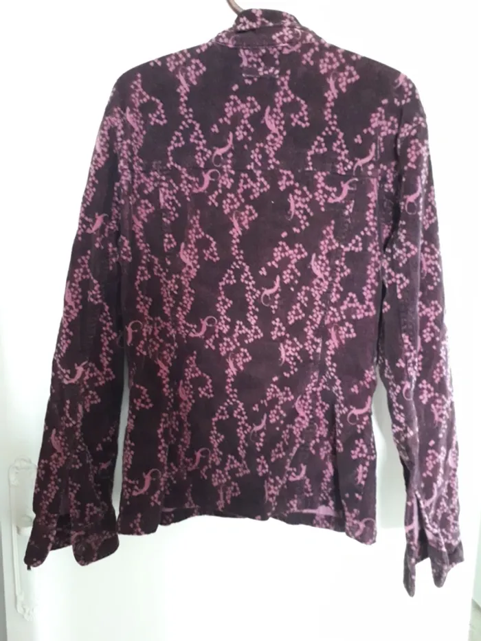 Veste velours bordeaux imprimé 4 - photo numéro 4