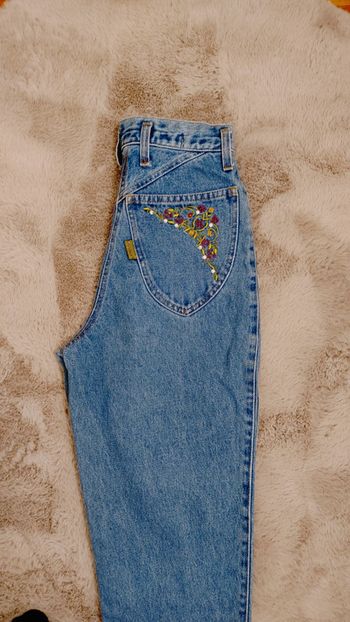 Jean brut vintage taille haute 100% coton made in Italy brodé cappopera