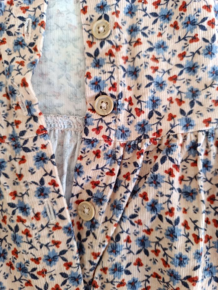Robe bout'chou 18 mois en velours fleuri - photo numéro 4