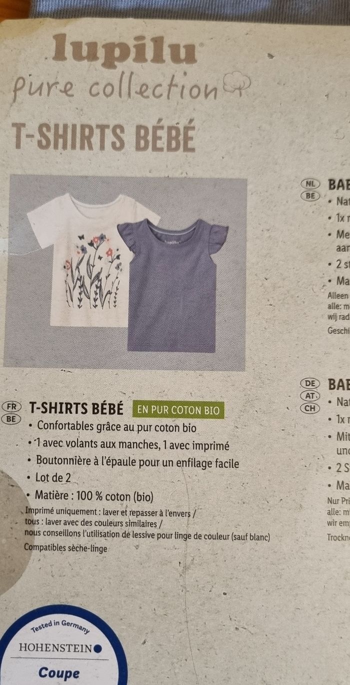 Lot 2 t-shirt bébé fille neufs - photo numéro 4