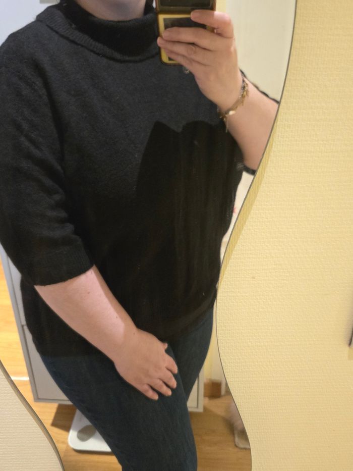 Pull à col roulé / manches courtes noir T.XL 44-46 H&M neuf - photo numéro 7