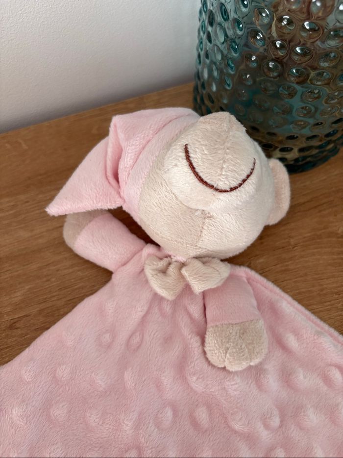 Doudou ours bonnet rose très bon état - photo numéro 5