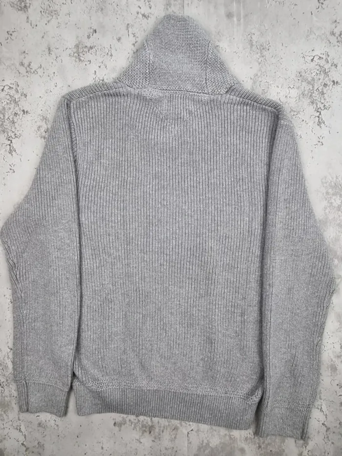 Pull col châle Tommy Hilfiger gris – Taille M Homme (mesures en photos) - photo numéro 4