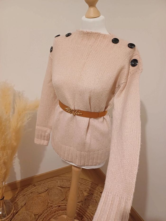 Pull rose clair chaud Colloseum taille S 36