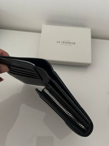 Portefeuille noir zippé Romy cuir LE TANNEUR