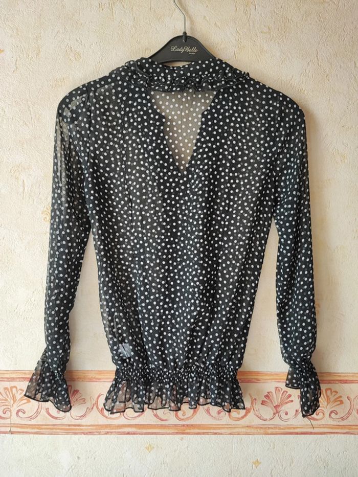 Blouse noire à pois - photo numéro 7