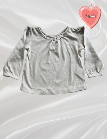 T-shirt haut manches longues beige fille 6 mois
