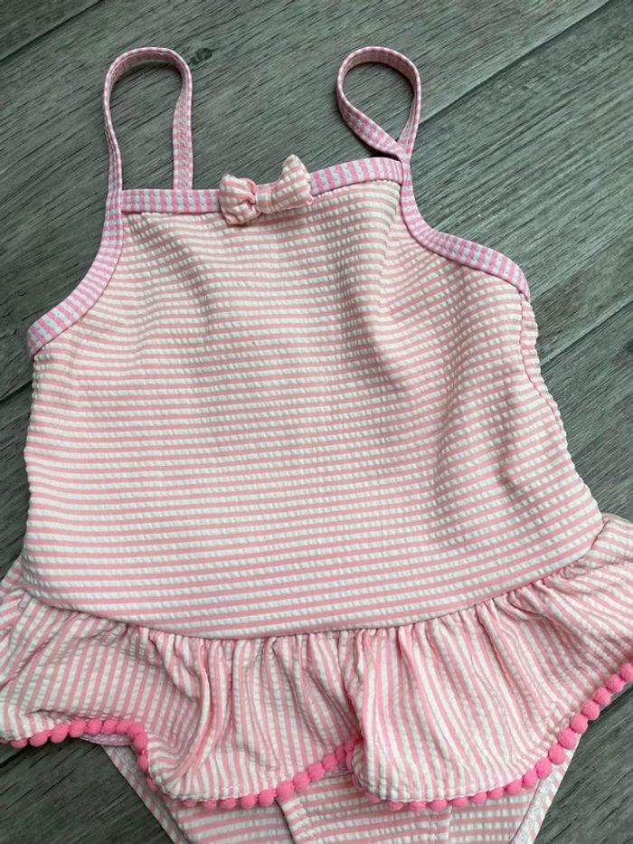 Maillot de bain 1 pièce rose avec volants noeud. Mes petits cailloux - photo numéro 2