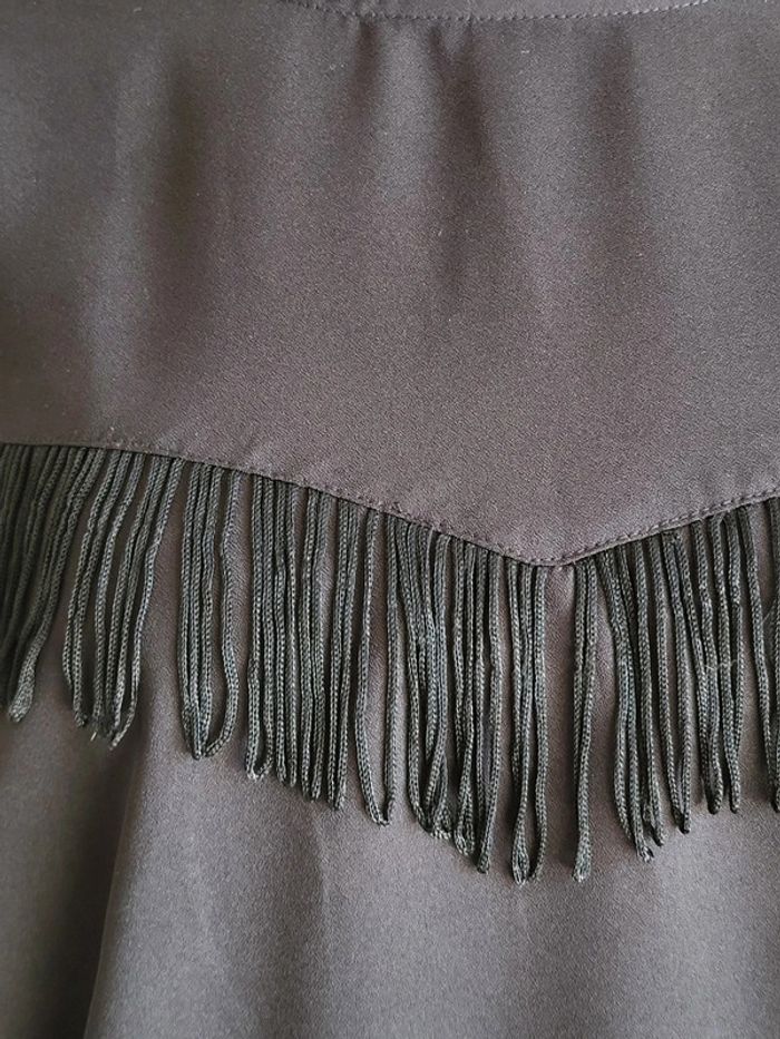 Blouse fluide noire à franges Arkitect - Neuve - photo numéro 3