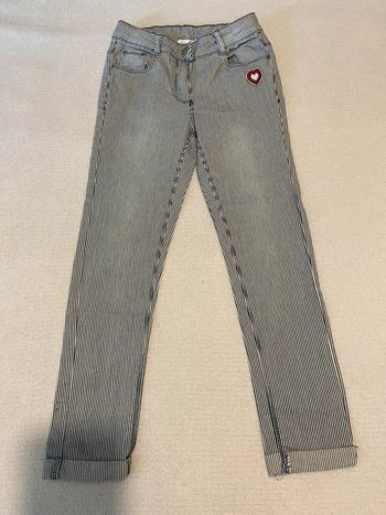 Jeans à rayures blanc et bleu - Orchetsra - 8 ans