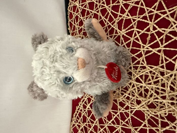 Doudou peluche lapin gris blanc TRUDI - photo numéro 5