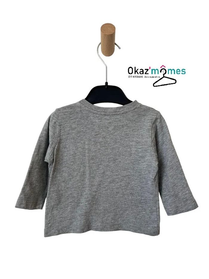 T-shirt manches longues gris chiné motif crabe - Bout'chou 9 mois - photo numéro 3
