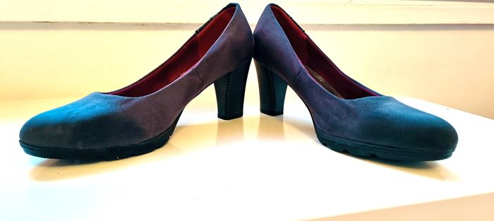 Escarpins gris velours