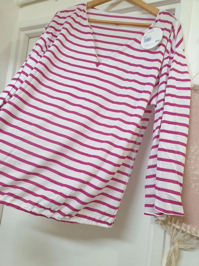 Haut Blouse Top Marinière 100% coton Petit Bateau Taille 16 ans ou M - photo numéro 2