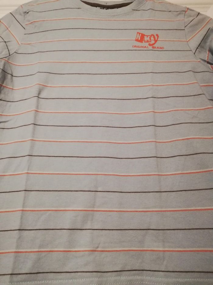 Tee-shirt manches longues bleu et orange 8 ans - photo numéro 5