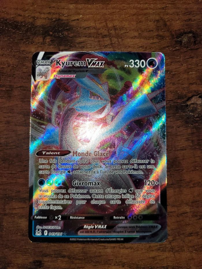 Vends carte pokemon kyuren vmax 049/196 origine perdue - photo numéro 2
