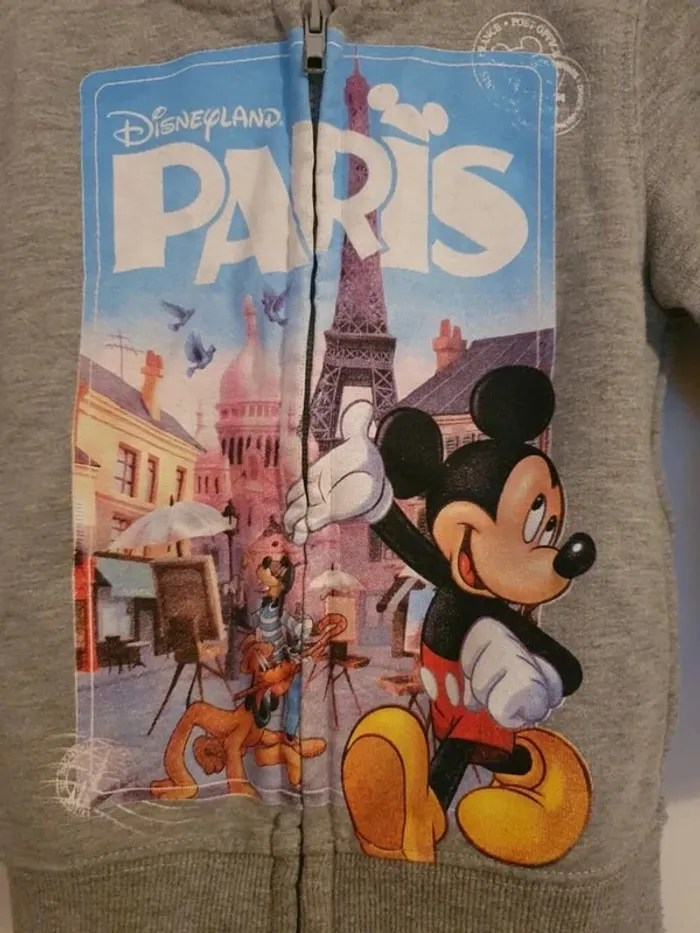 Veste sweat capuche fermeture eclair mickey disney taille 4 ans - photo numéro 3