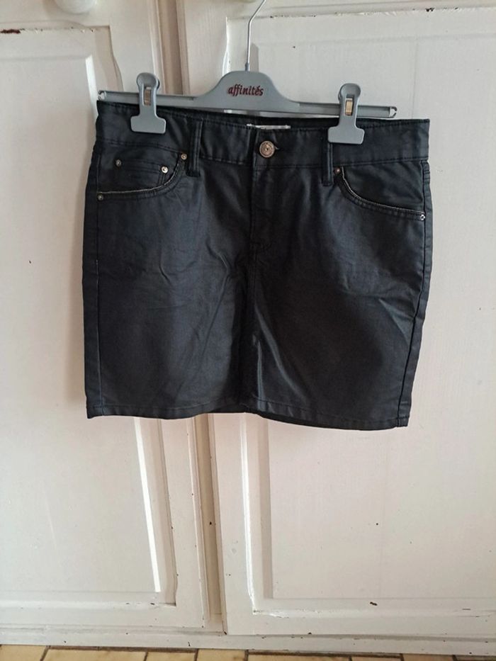Jupe courte noire style jean 40 etam