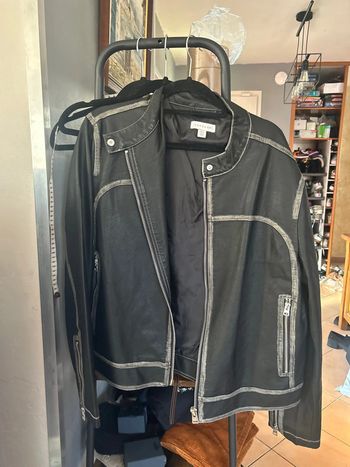 Blouson simili motard noir