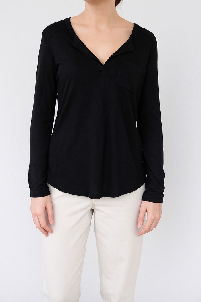 Blouse transparente Noire Coton Manches Longues/Courtes - Kiabi ( Taille S 34 / 36 )