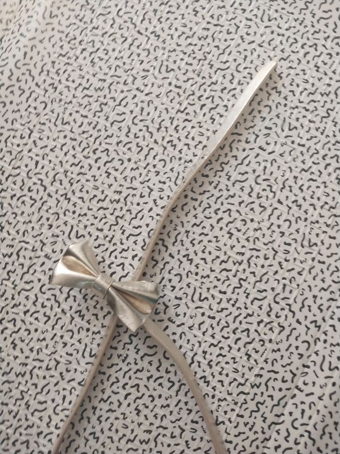 Ceinture fine argentée femme avec nœud - photo numéro 2