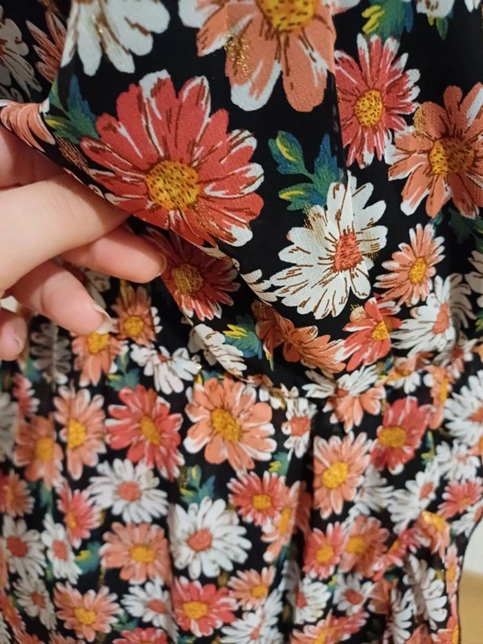 Robe cache-coeur Fleurie Flamant Rose taille M 38 - photo numéro 5