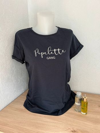 🌟 T-shirt noir "Pipelette Gang" Kiabi 🌟