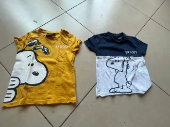 Lot de 2 t-shirt manche courte snoopy taille 86 cm