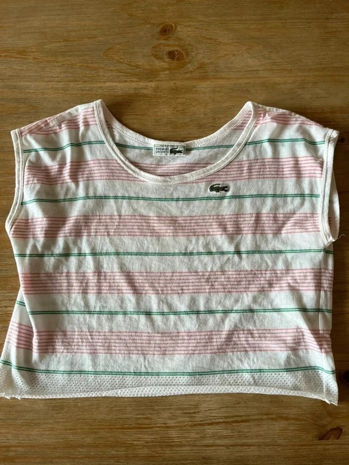 Crop top croptop teeshirt débardeur Lacoste vintage taille 38 40 #EmmaLilleS38 #EmmaLilleM40 - photo numéro 2