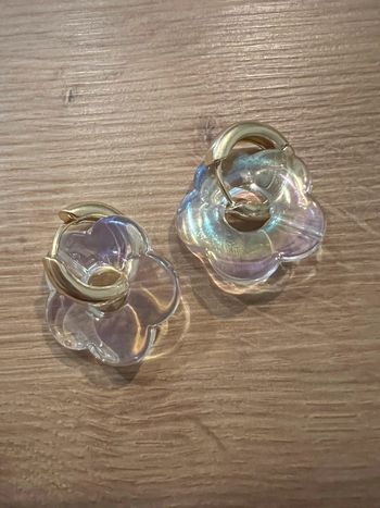 Petite paire fleur effet cristal