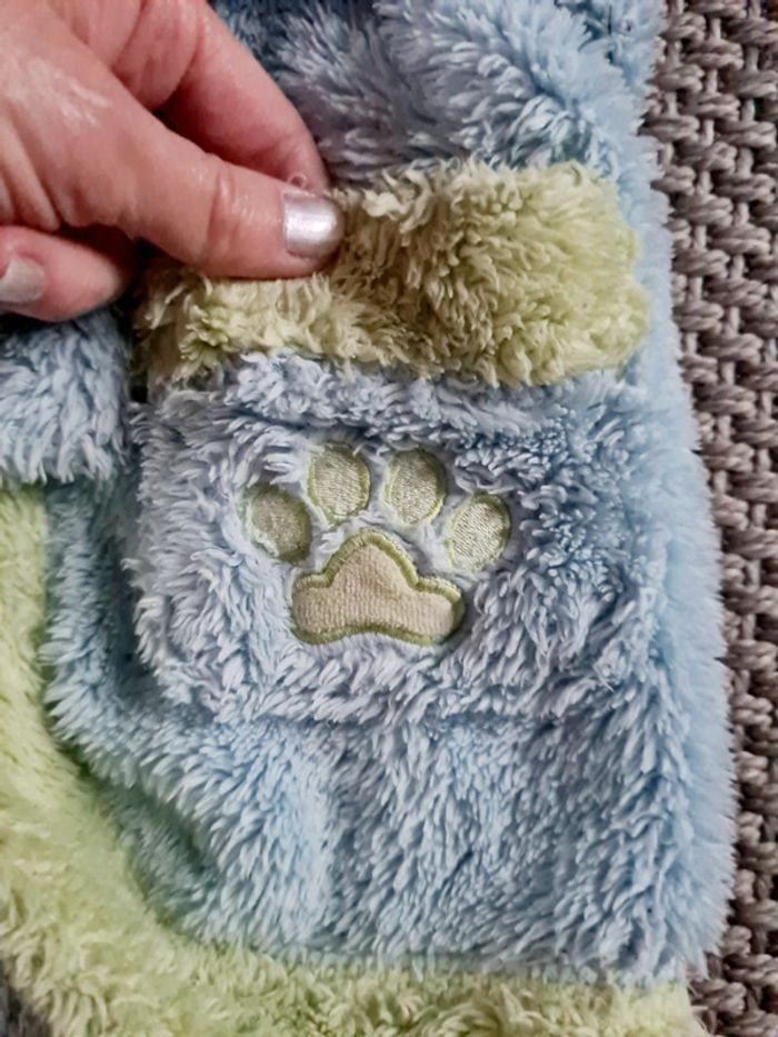 Robe de chambre bleue et verte mixte - 12 mois - photo numéro 8