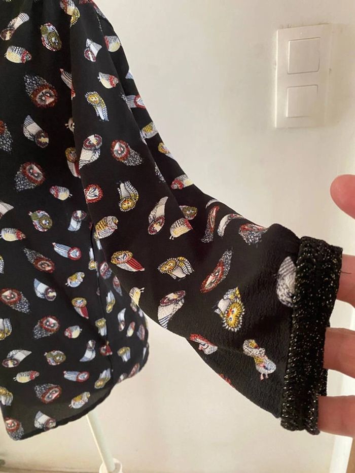 Blouse noir à motifs It Hippie taille s très bon état - photo numéro 4