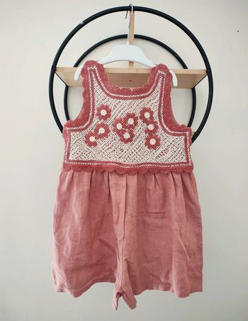 5 6 ans combishort salopette short été broderie Zara 116 cm