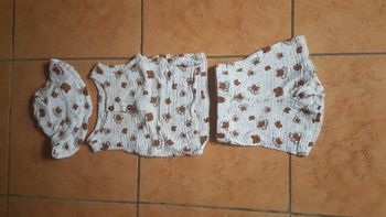 Ensemble été bébé garçon 12-18 mois blanc et marron