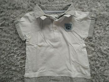 Polo blanc manches courtes 18 mois