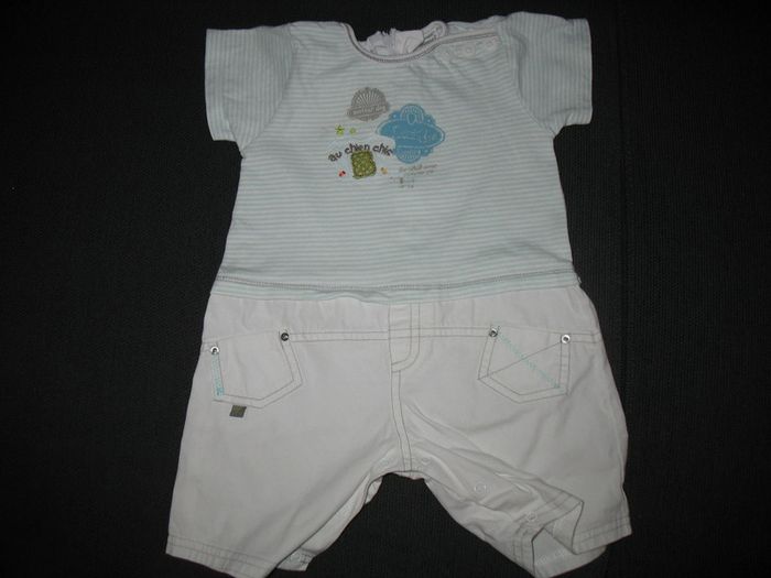 COMBINAISON SHORT MC BLANC ET BLEU CIEL BÉBÉ GARÇON "ABSORBA" - 12 MOIS - n°01 - photo numéro 3