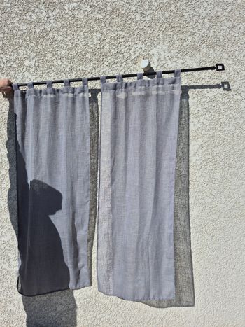 2 tringles a rideaux avec 2 rideaux 60x160 cm