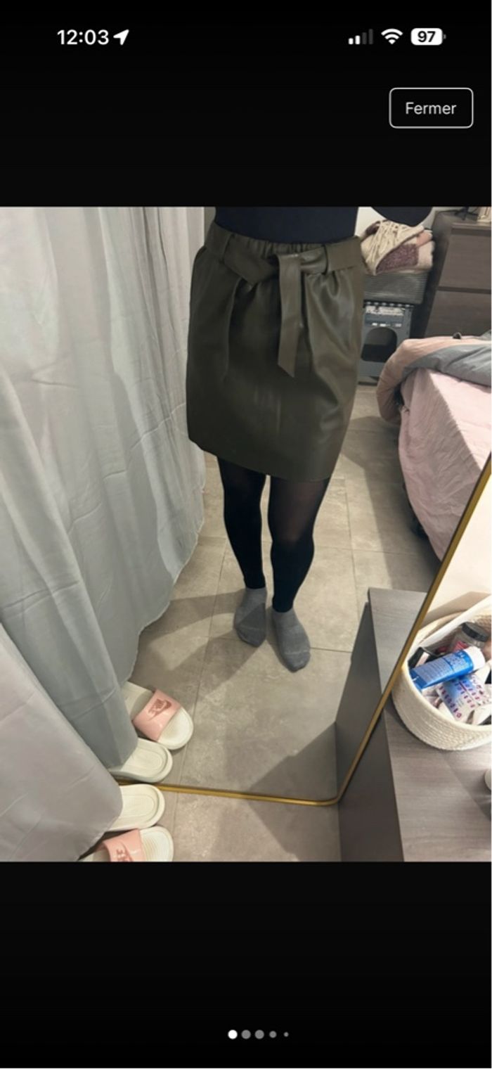 Jupe simili Kaki Kiabi