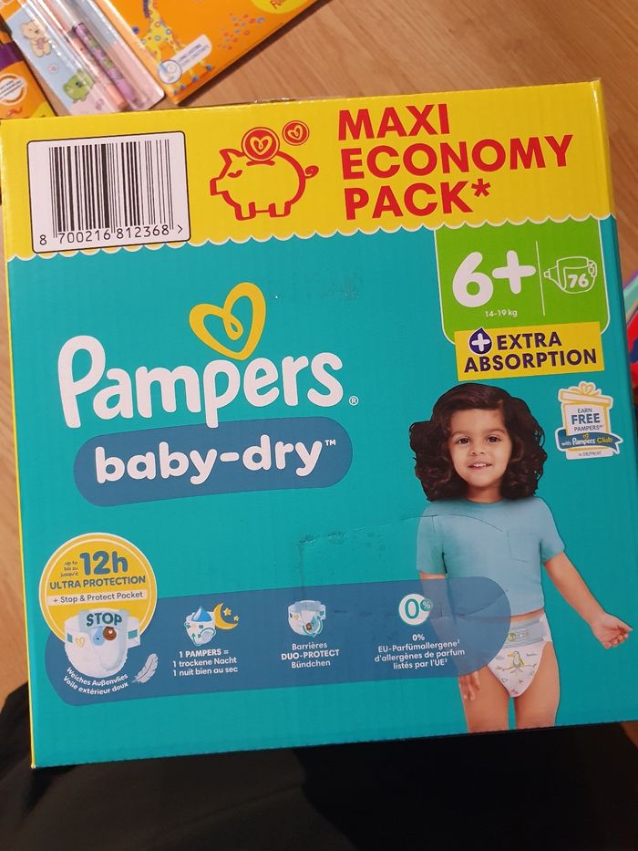 Carton de 76 couches pampers baby dry taille 6+ - photo numéro 3