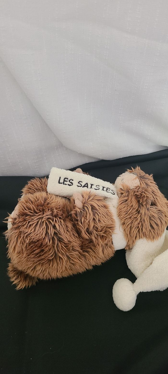 Peluche doudou castor brun marron écharpe - photo numéro 5