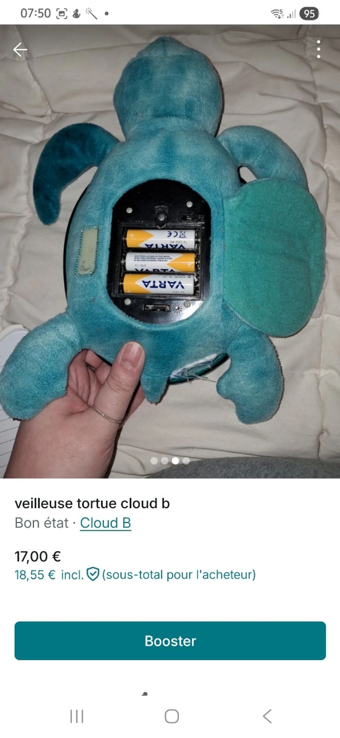 Veilleuse tortue cloud b - photo numéro 2