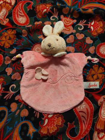 #13 - Toodo - doudou marionnette lapin rose