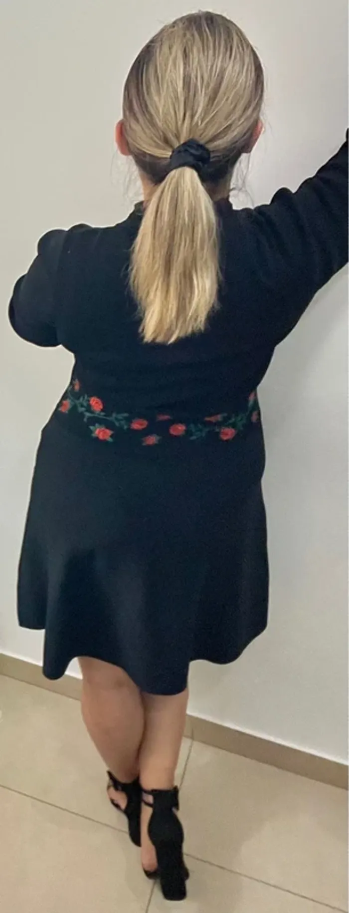 Robe Maille Brodée Sandro Taille 40 - photo numéro 9