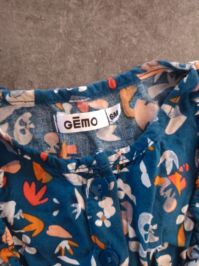 Combinaison bleue fleurie 6 mois - photo numéro 2