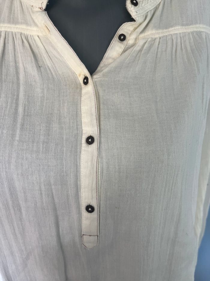 Blouse blanche Scotch & Soda – Taille 2, manches longues, boutons décolleté - photo numéro 3
